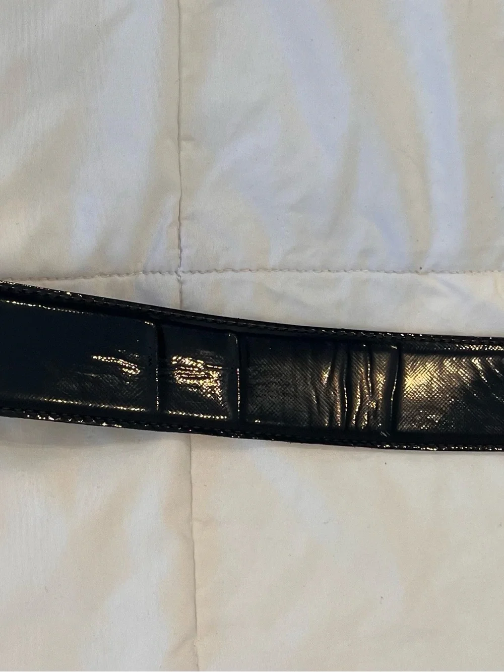 Versace Black Patent Leather Belt Gold Medusa Buckle Grecian Greek 44 inch - Picture 11 of 12